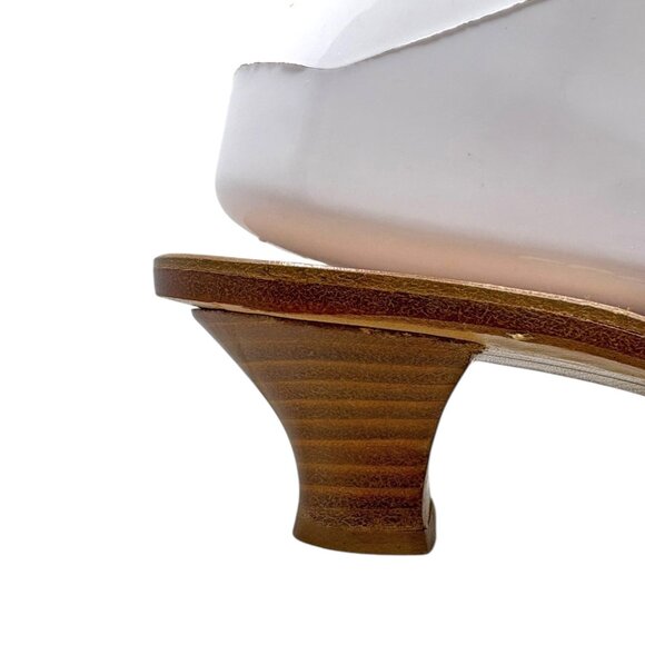 CAPRI SANDALS Violet Metallic Leather Beaded Accent Toe Ring Slides - Picture 7 of 11